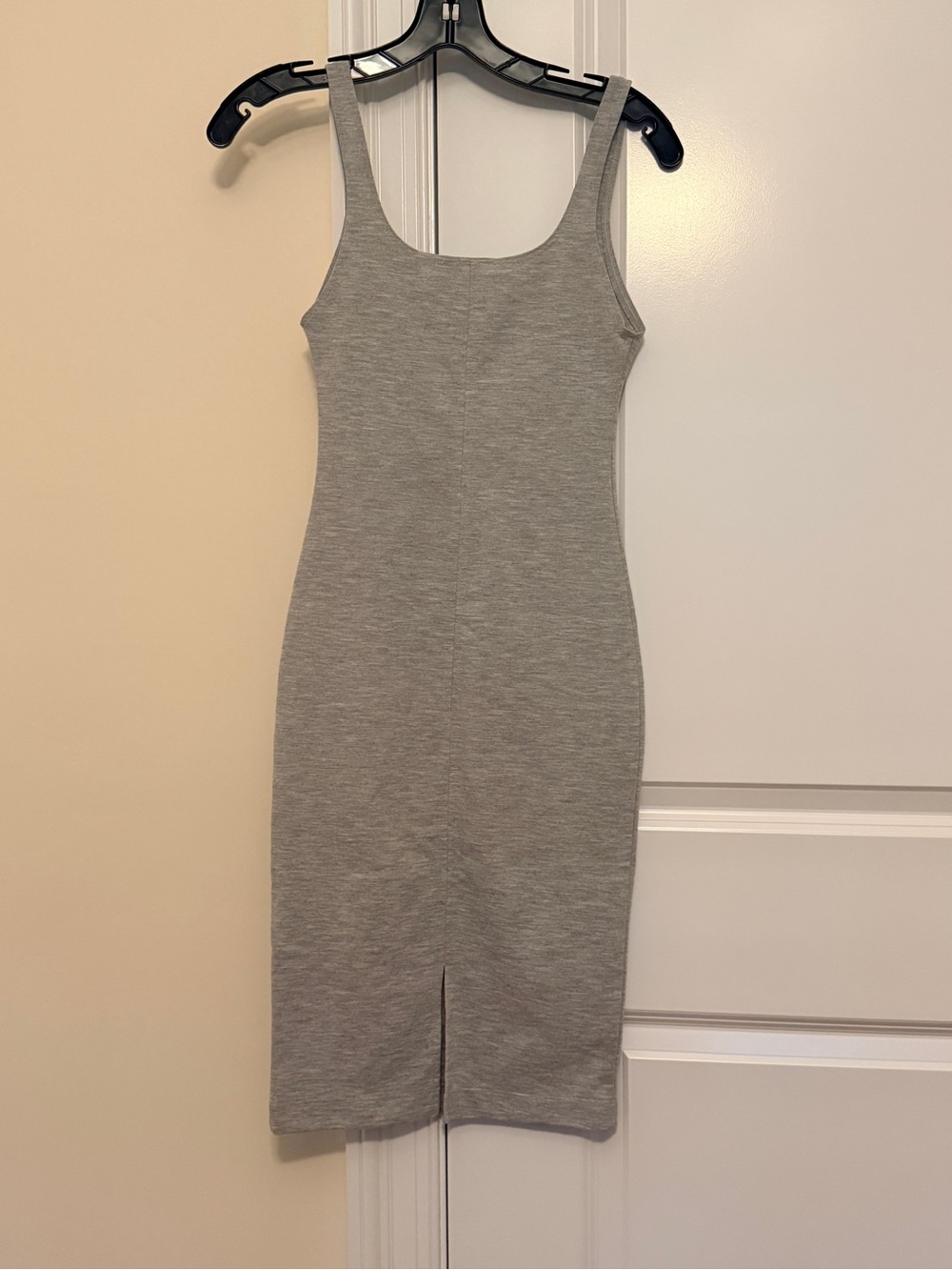Zara Sleeveless Square-Neck Bodycon Dress in Light Gray - Picture 3 of 4